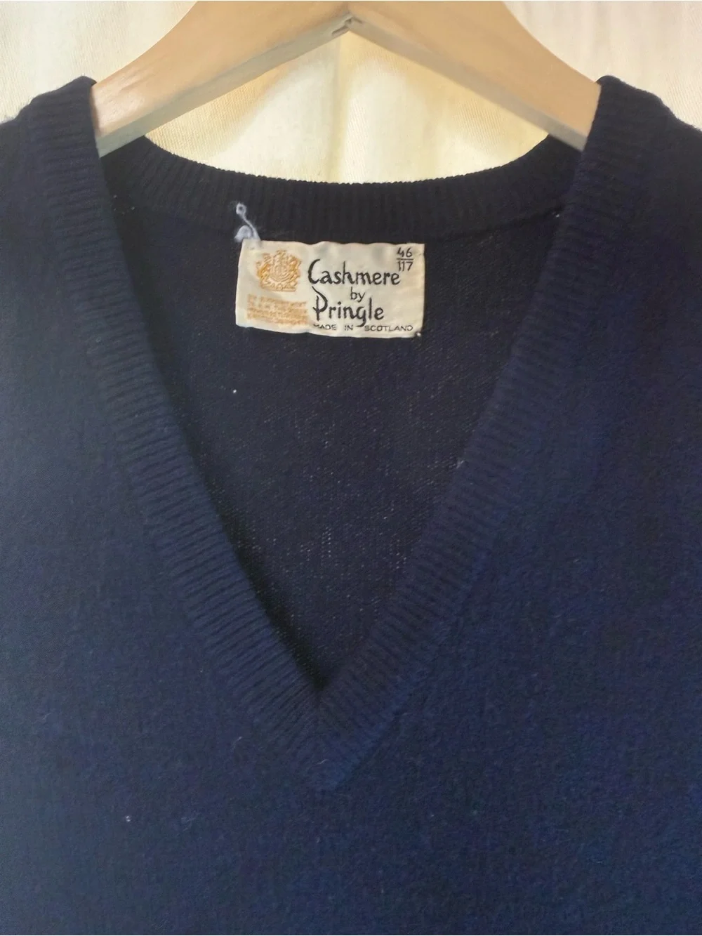Pringle Men's V-Neck Sweater Vest in Dark Navy Blue